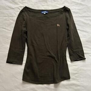 Burberry blue label boat neck brown top Size Small